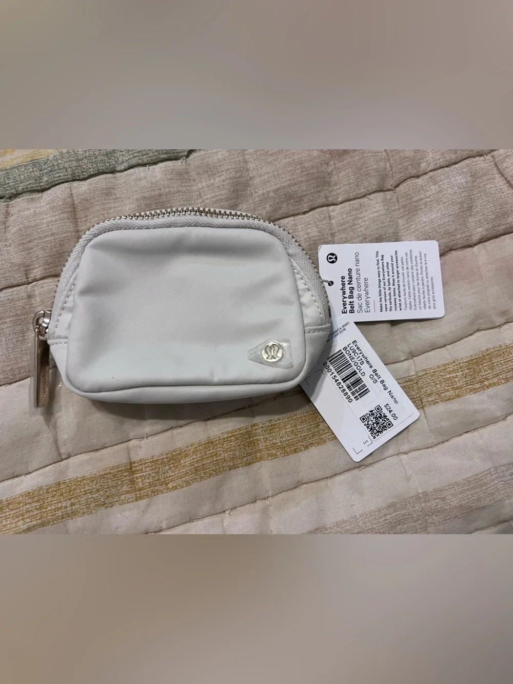 lululemon athletica Small White Zip Coin Pouch